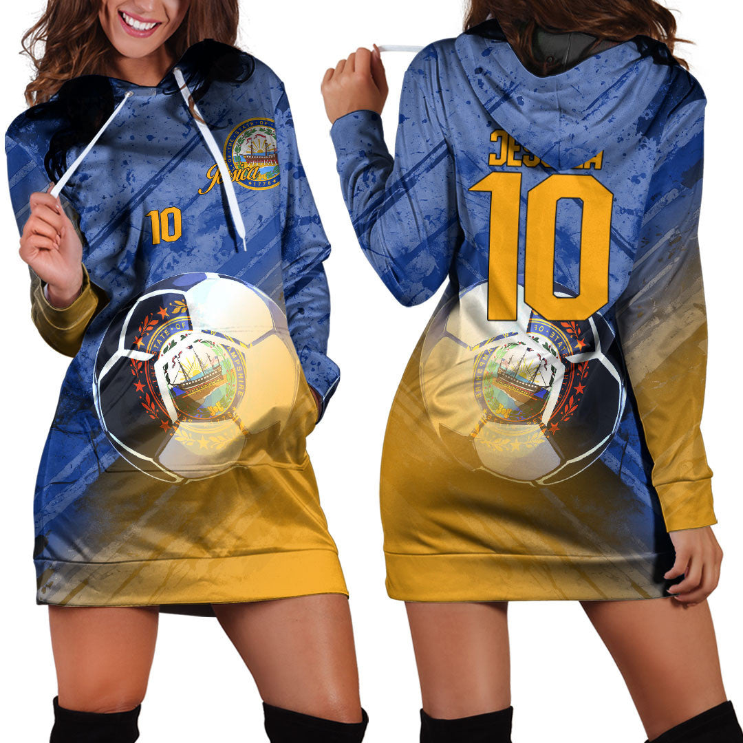 New Hampshire Soccer Hoodie Dress Custom Female Football Fans