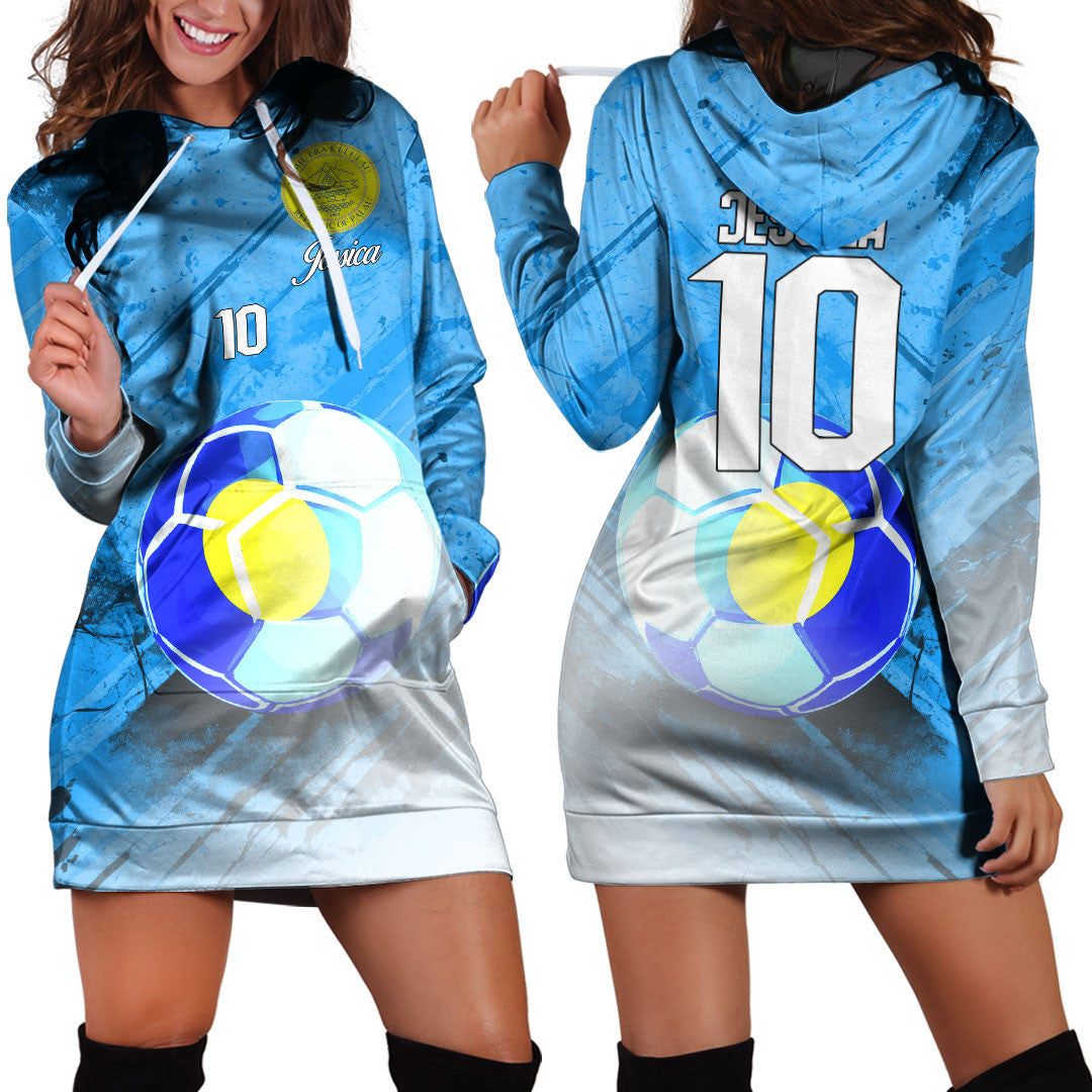Palau Soccer Hoodie Dress Custom Female Football Fans