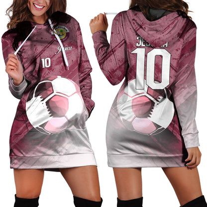 Qatar Soccer Hoodie Dress Custom Female Football Fans