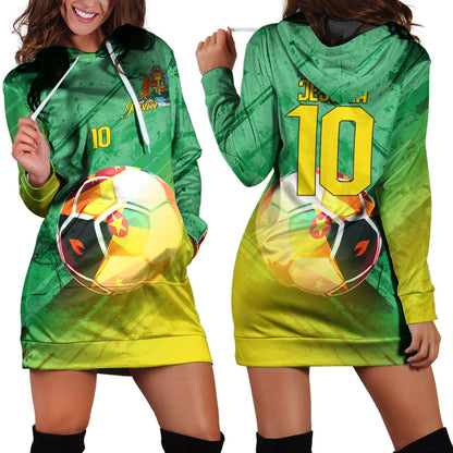 Grenada Soccer Hoodie Dress Custom Female Football Fans