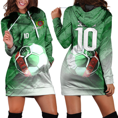 Turkmenistan Soccer Hoodie Dress Custom Female Football Fans