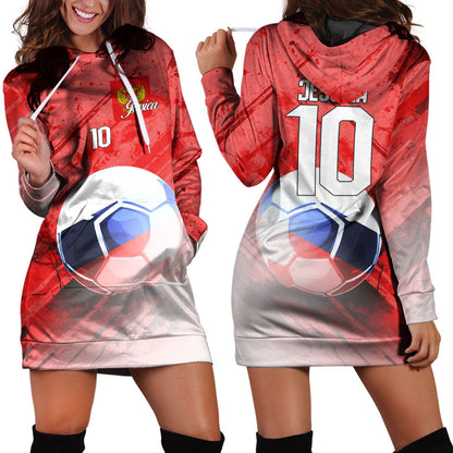 Russia Soccer Hoodie Dress Custom Female Football Fans