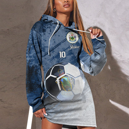 Maine Soccer Hoodie Dress Custom Female Football Fans