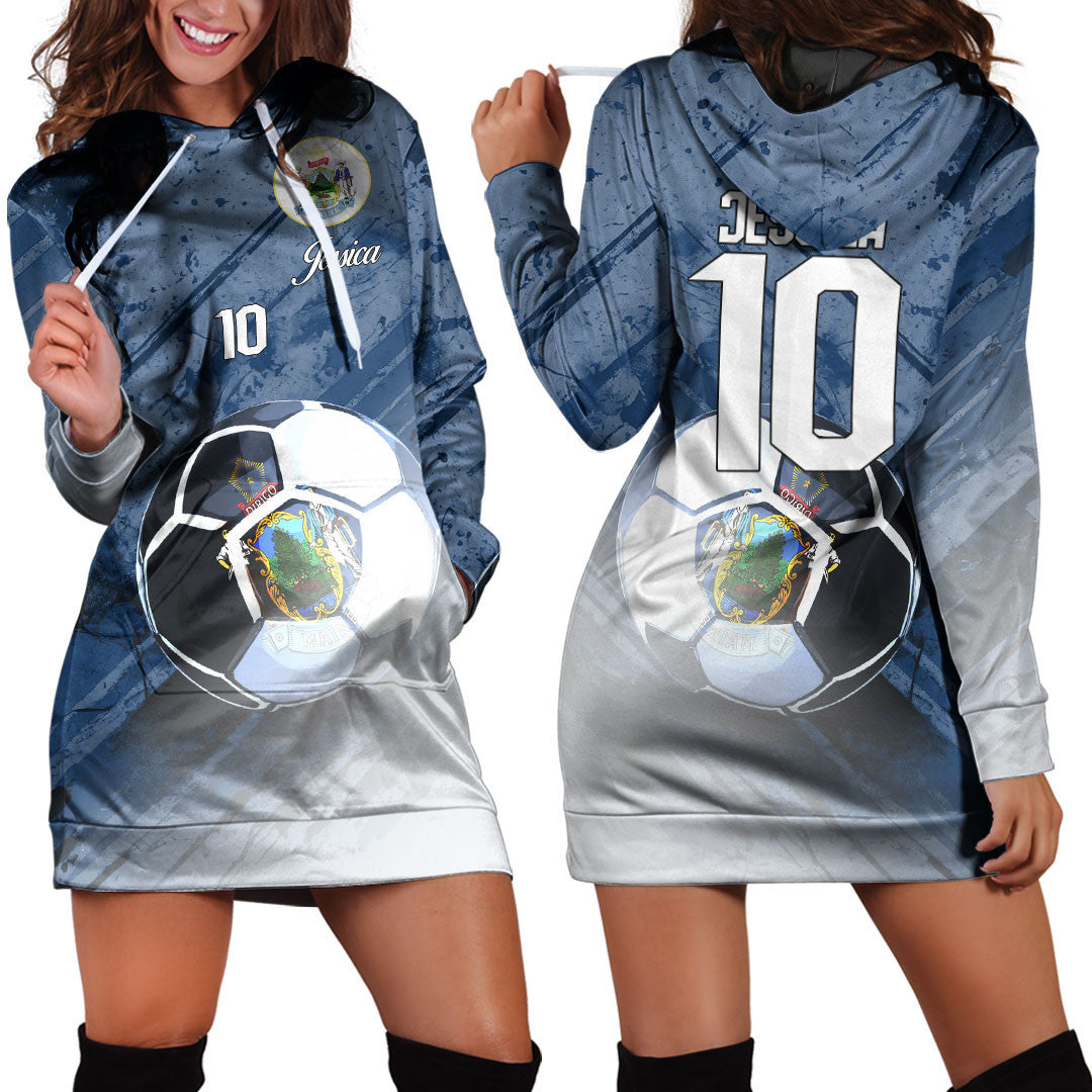 Maine Soccer Hoodie Dress Custom Female Football Fans
