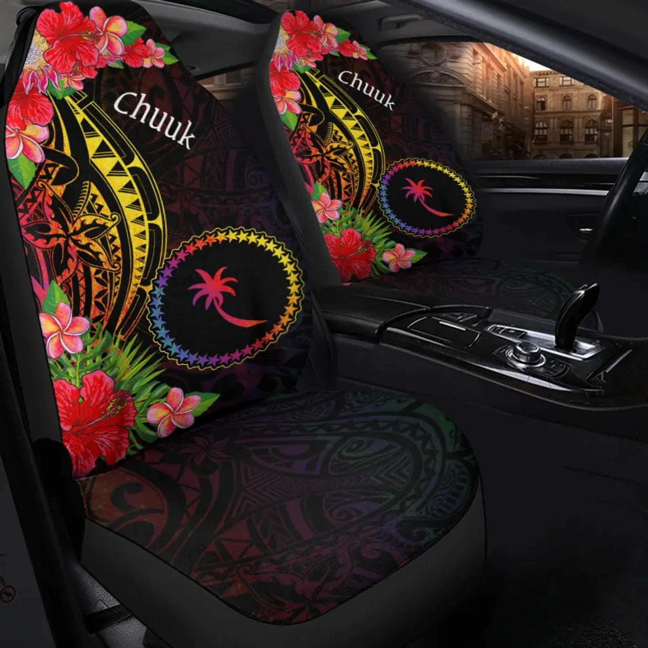 Chuuk State Car Seat Cover Tropical Hippie Style