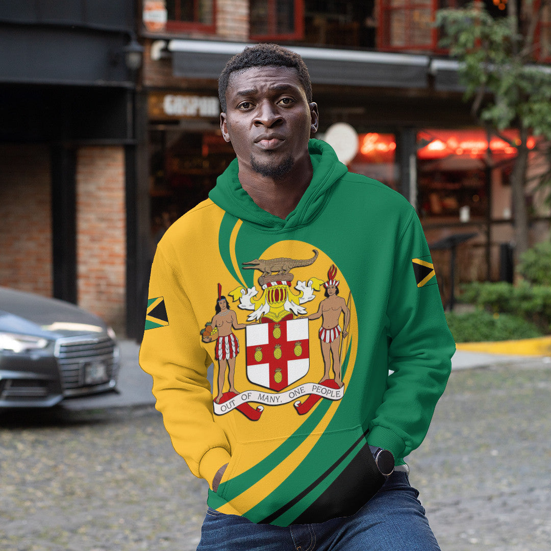 Hoodie Jamaica Hoodie Flag And Symbol Center Style