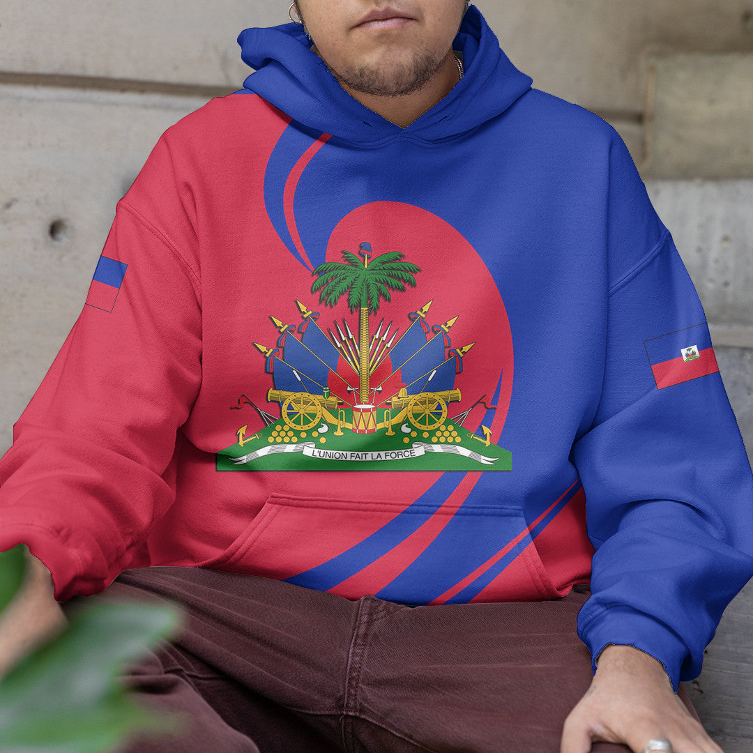Hoodie Haiti Hoodie Flag And Symbol Center Style