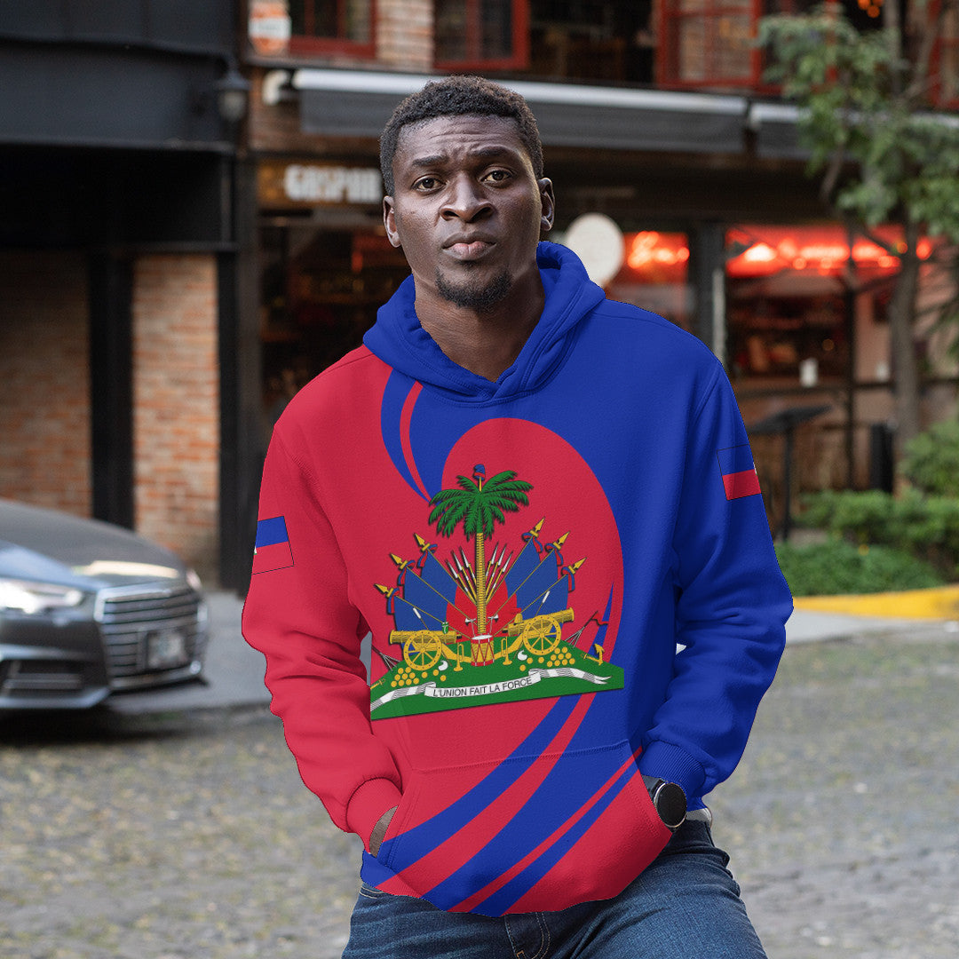 Hoodie Haiti Hoodie Flag And Symbol Center Style