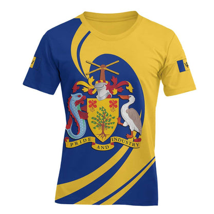 T Shirt Barbados T Shirt Flag And Symbol Center Style