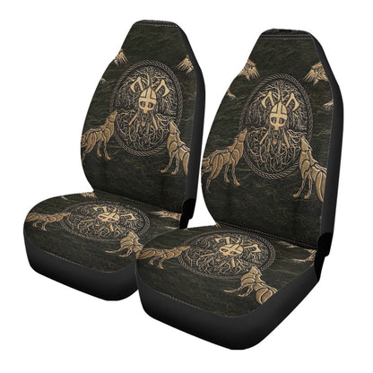 Car Seat Cover Viking Warrior Mugin And Hugin,Skoll And Hati Car Seat Cover