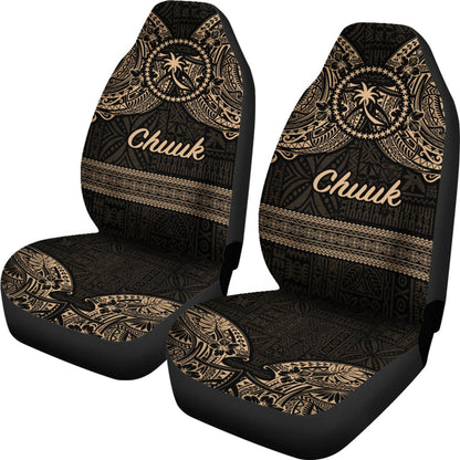 Chuuk Islands Gold Tribal Tattoo Car Seat Cover
