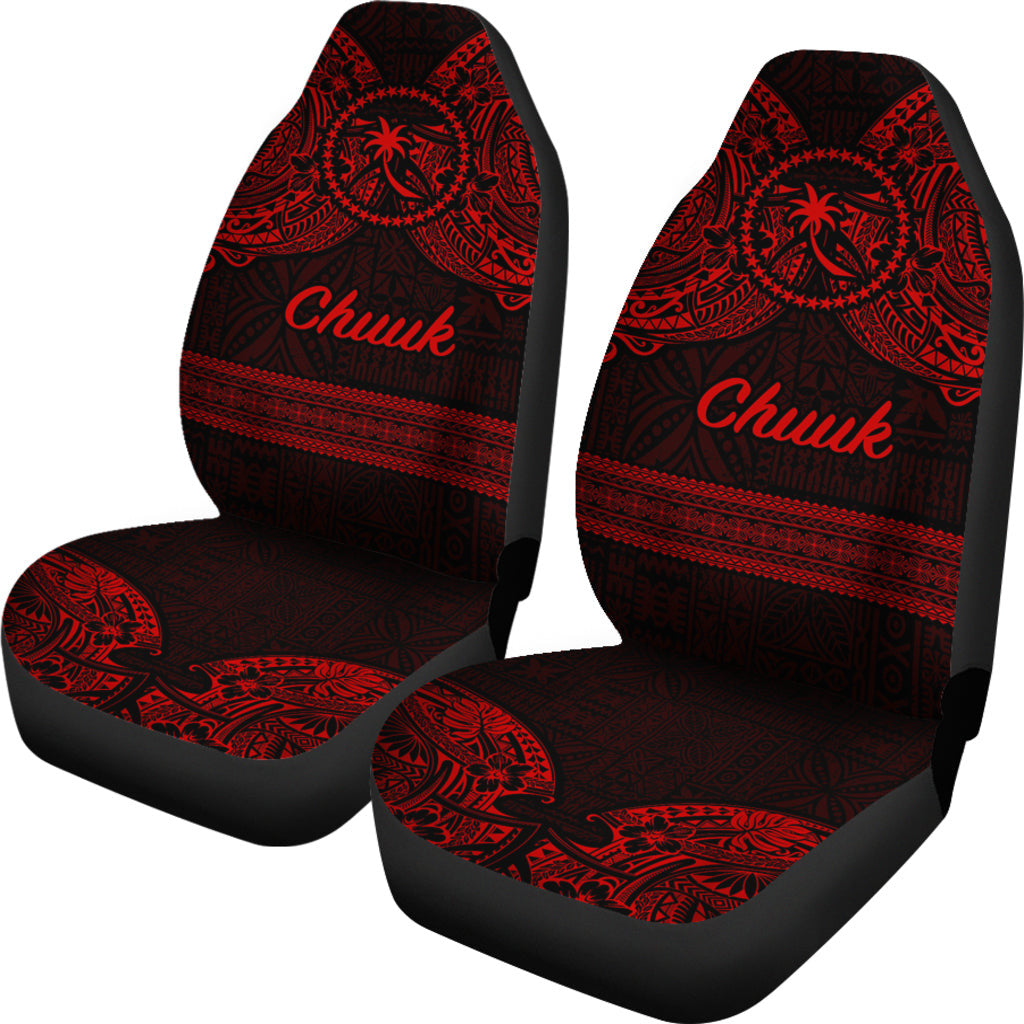 Chuuk Islands Red Tribal Tattoo Car Seat Cover
