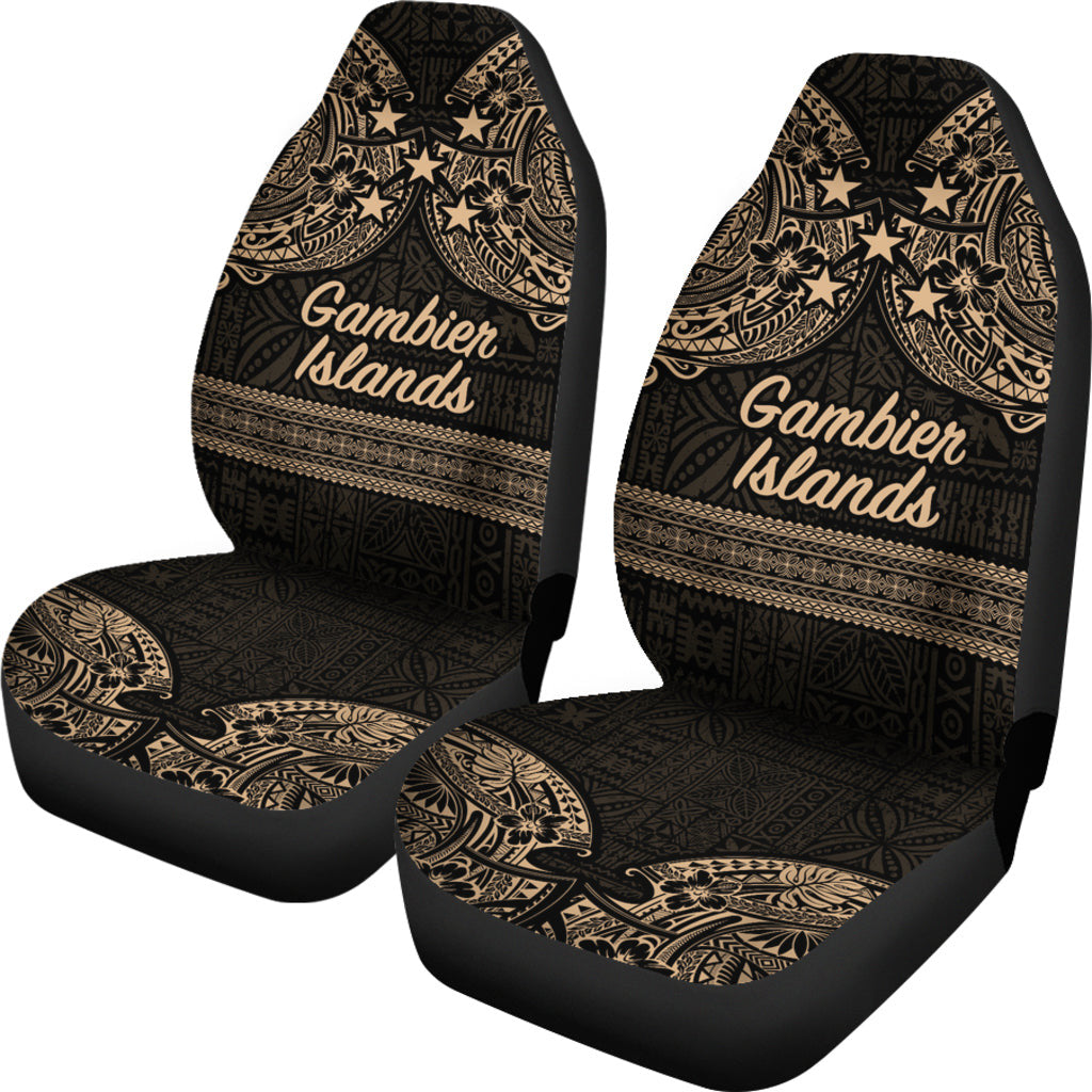 Gambier Islands Gold Tribal Tattoo Car Seat Cover