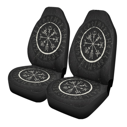 Car Seat Cover Vegvisir And Rune Round Vector Style Car Seat Cover