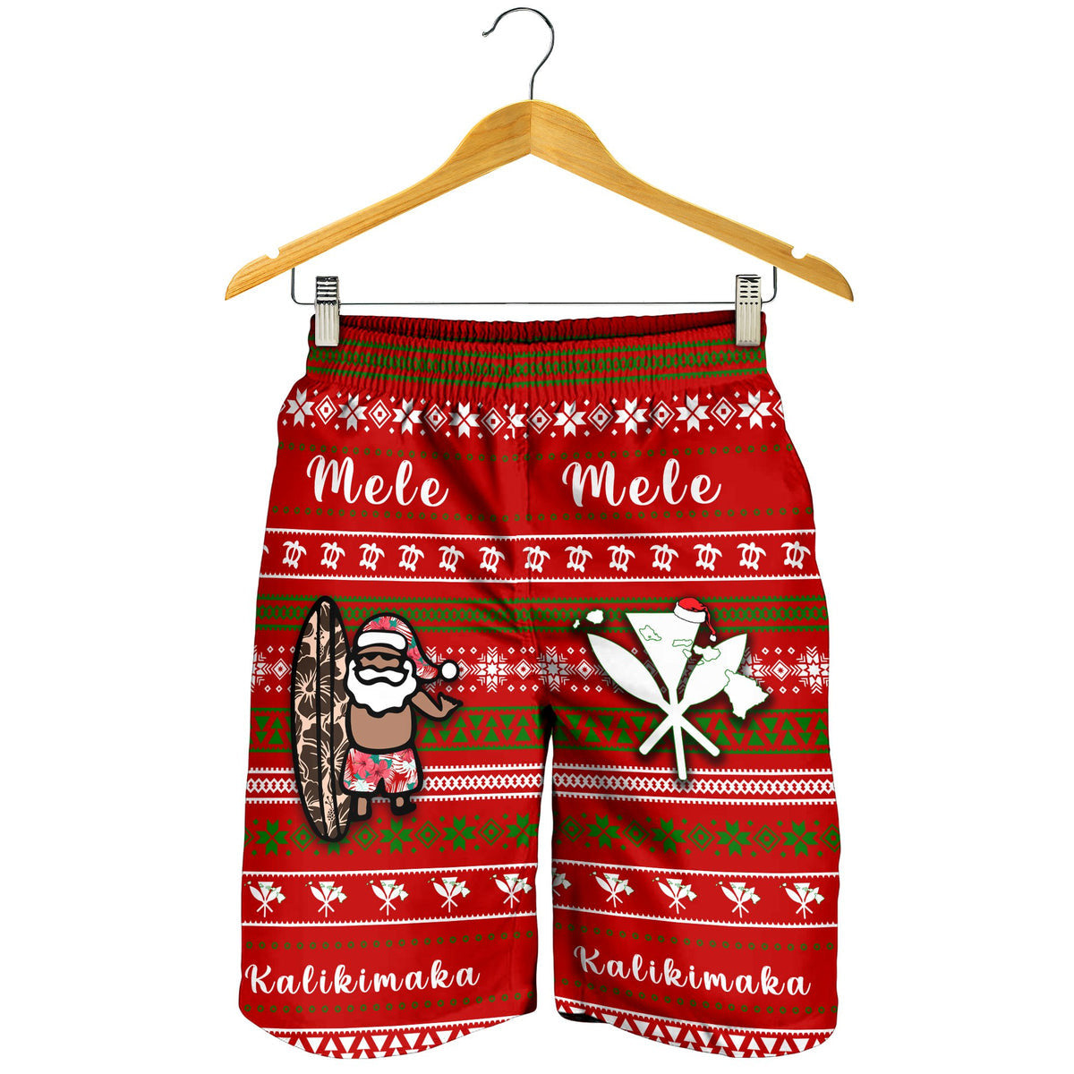 Hawaii Christmas Santa Claus Surf Men's Shorts Fun Style