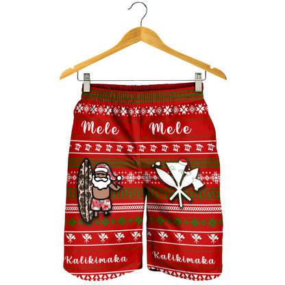 Hawaii Christmas Santa Claus Surf Men's Shorts Fun Style