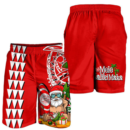 Hawaii Mele Kalikimaka Santa Claus Beach Men Shorts