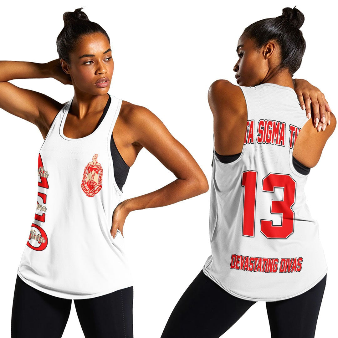 Custom Tank Top Delta Sigma Theta White Racerback Tank