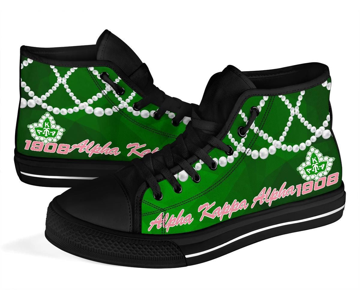 Gette Footwear Aka Sorority K.H Pearls High Top Shoe