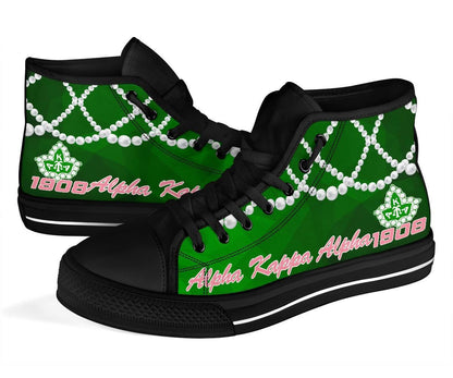 Gette Footwear Aka Sorority K.H Pearls High Top Shoe