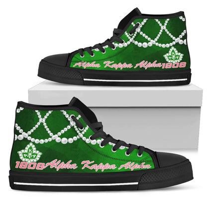 Gette Footwear Aka Sorority K.H Pearls High Top Shoe