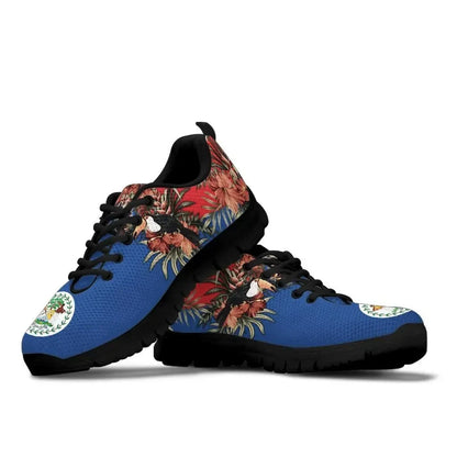 Belize Sneakers Belize National Flag with Toucan and Black Orchid