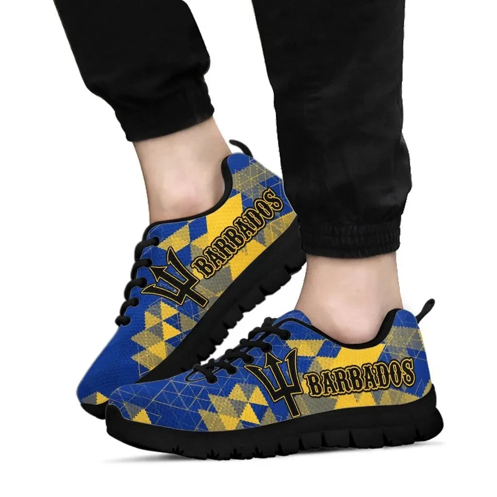 Barbados Sneakers National Flag Polygon Style