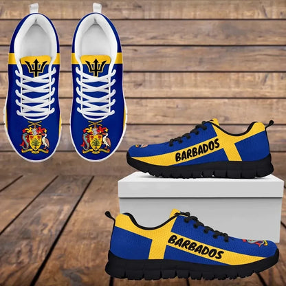 Barbados Sneakers Flag And Coat Of Arm