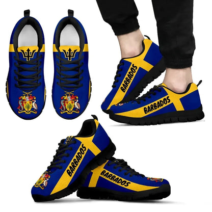 Barbados Sneakers Flag And Coat Of Arm