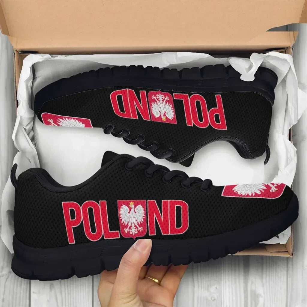 Custom Text Poland Sneakers Polska Proud to be Polish
