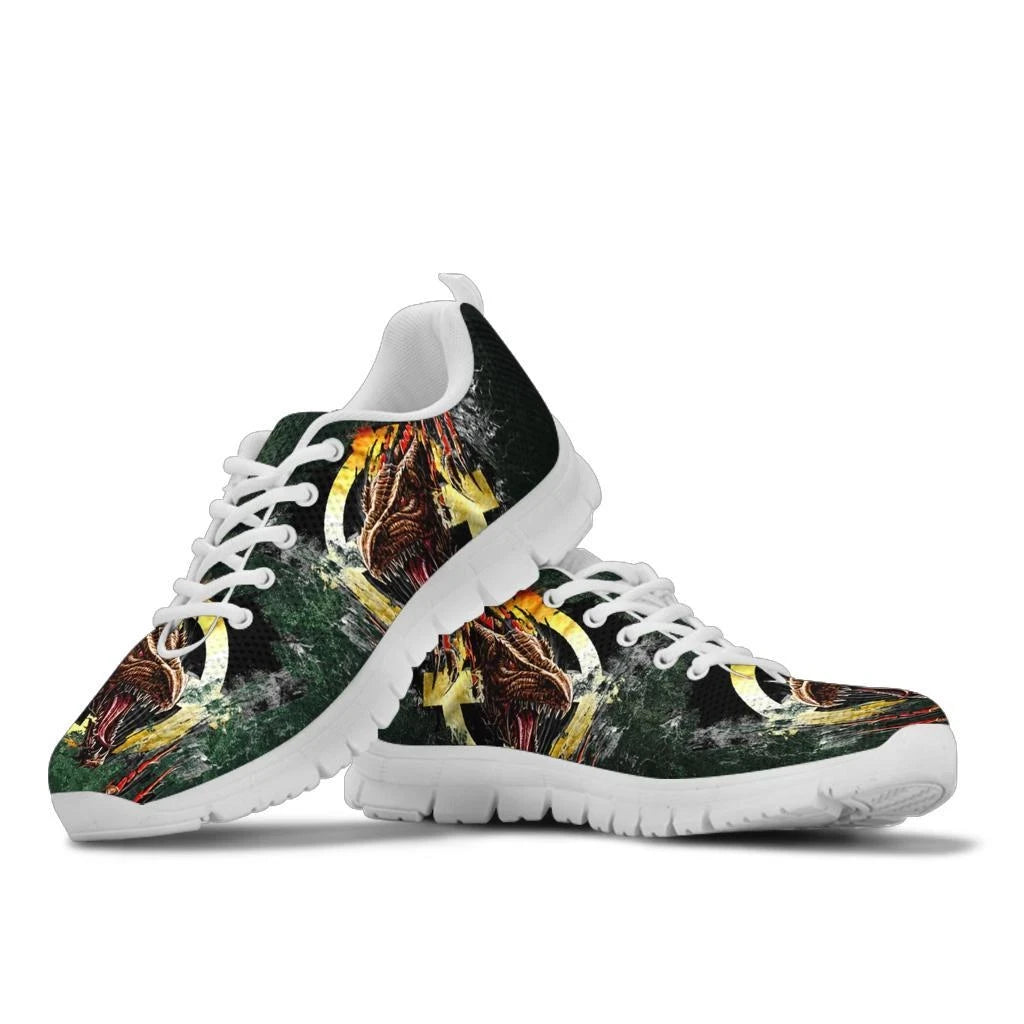Celtic Cross Flag With Red Dragon Sneakers