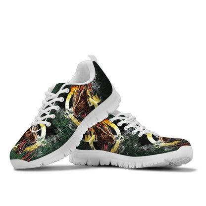 Celtic Cross Flag With Red Dragon Sneakers
