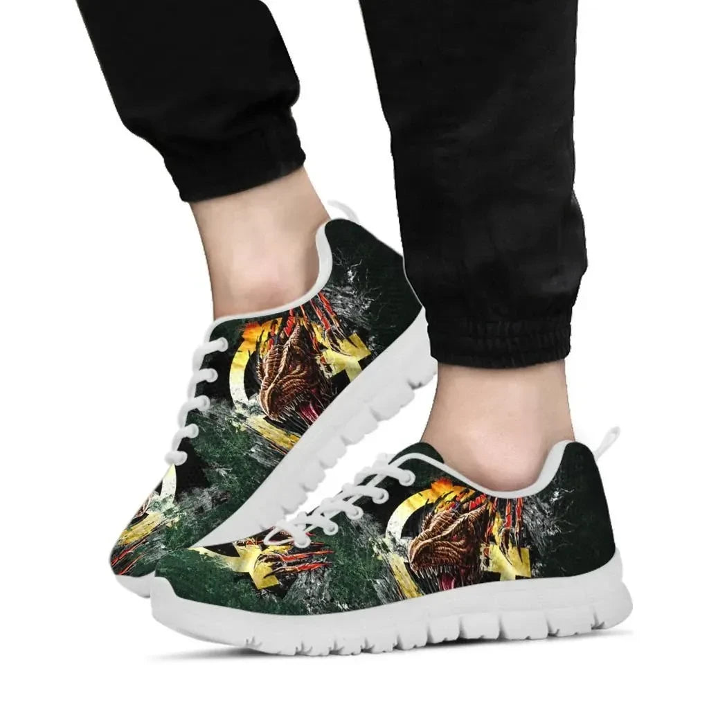 Celtic Cross Flag With Red Dragon Sneakers