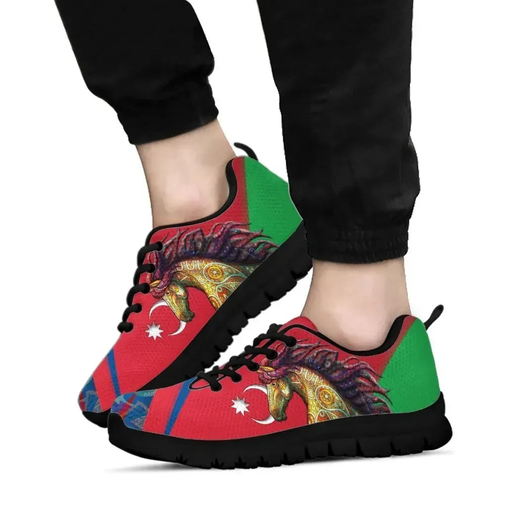 Azerbaijan Pride and Heritage Sneakers Happy Independence Day