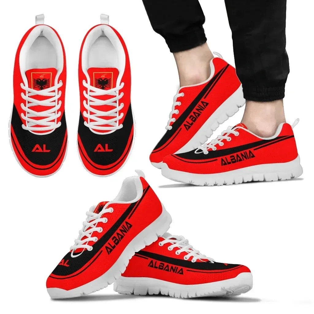 Albania Sneakers For Men And Women Red Printed Sneakers
