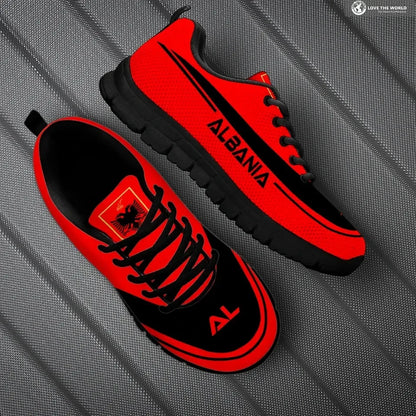 Albania Sneakers For Men And Women Red Printed Sneakers
