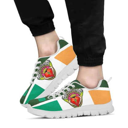 Celtic Ireland Sneakers Ireland Flag With Claddagh Ring