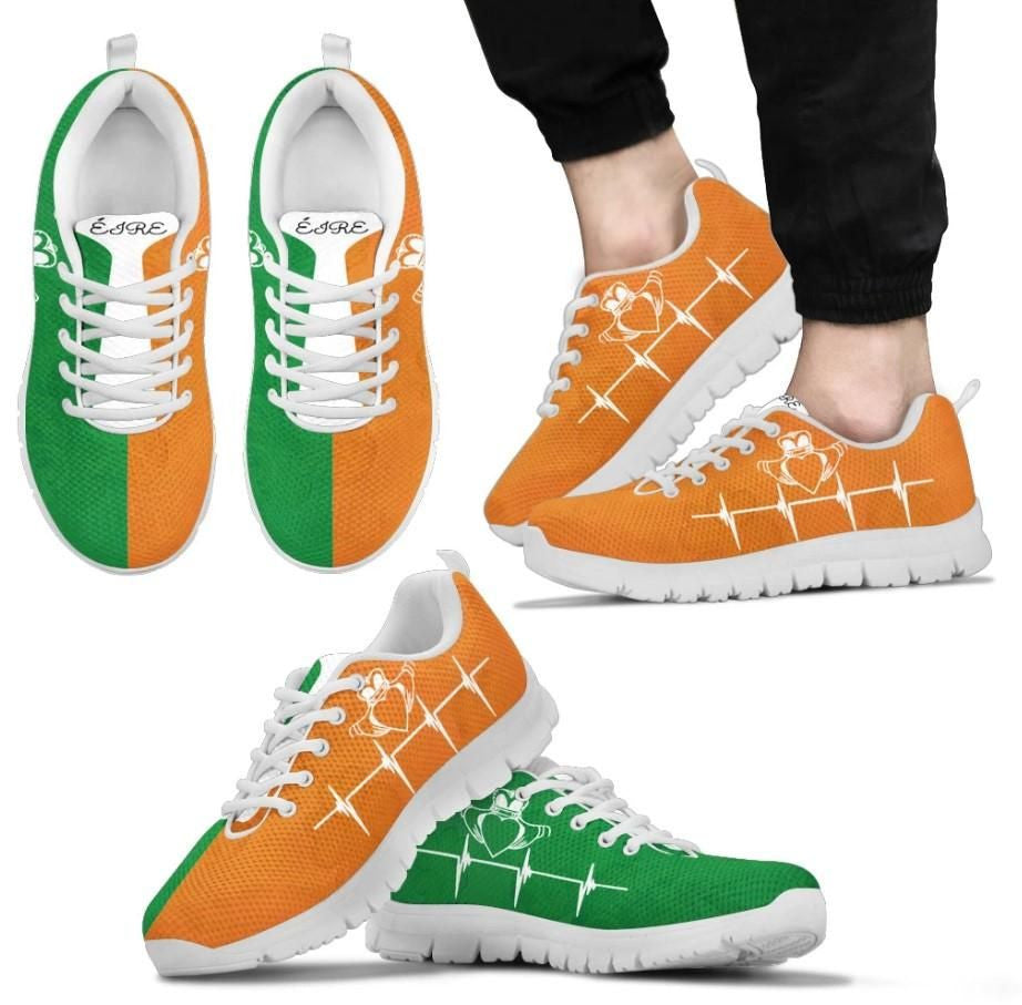 Celtic Sneakers Ireland Claddagh Heartbeat St. Patrick's Day