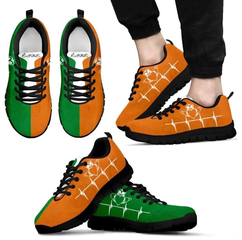 Celtic Sneakers Ireland Claddagh Heartbeat St. Patrick's Day
