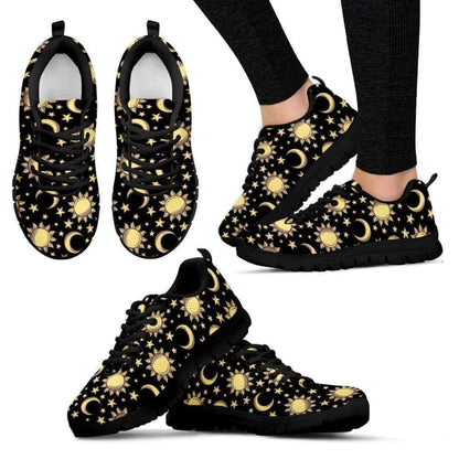 Celticone Women's Sneakers Wicca Sun, Moon and Stars