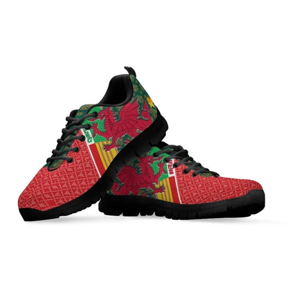 Celtic Wales Sneakers Cymru Dragon and Daffodils