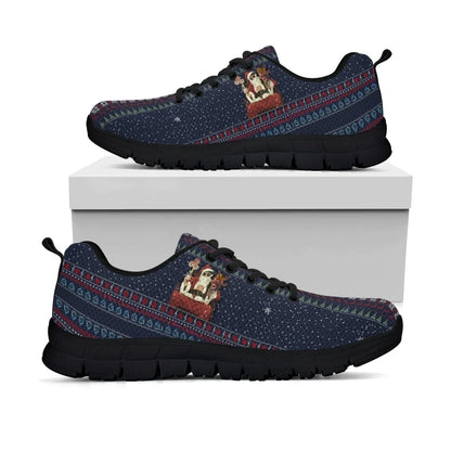 Celtic Ugly Christmas Sneakers Gangster Santa with Reindeer