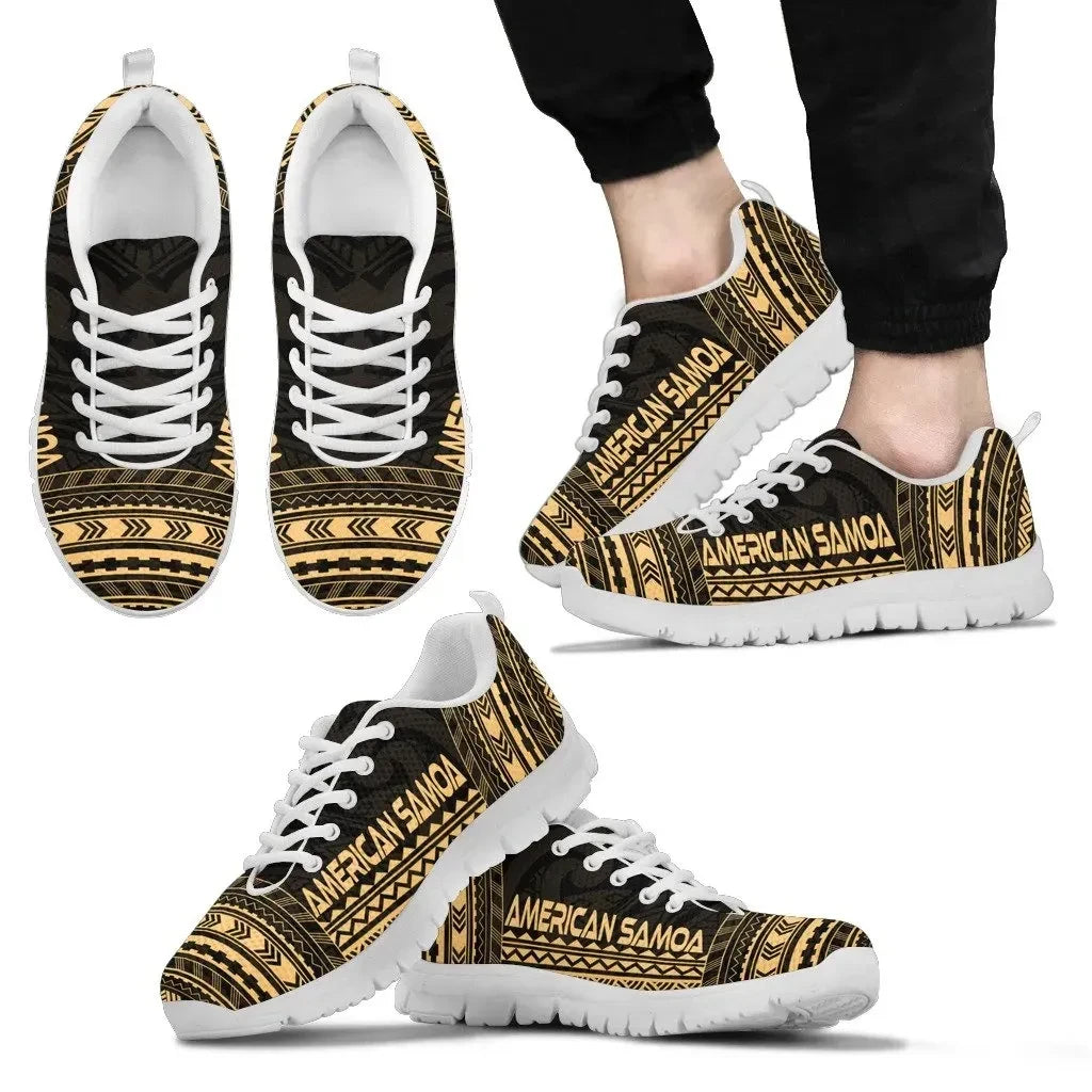 American Samoa Sneakers Polynesian Chief Gold Version