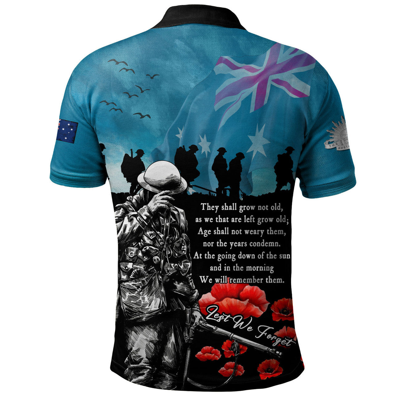 Australia Polo Shirt Anzac Day Blue Horizon Of Sacrifice