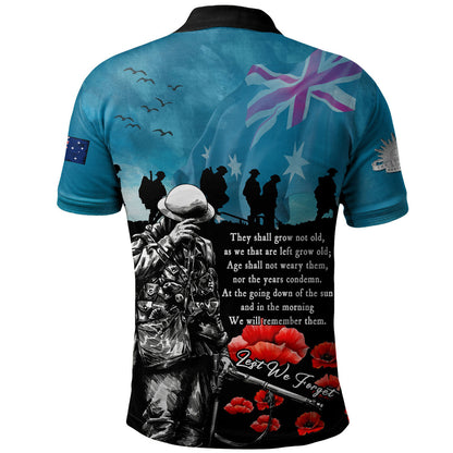 Australia Polo Shirt Anzac Day Blue Horizon Of Sacrifice