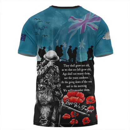 Australia T Shirt Anzac Day Blue Horizon Of Sacrifice