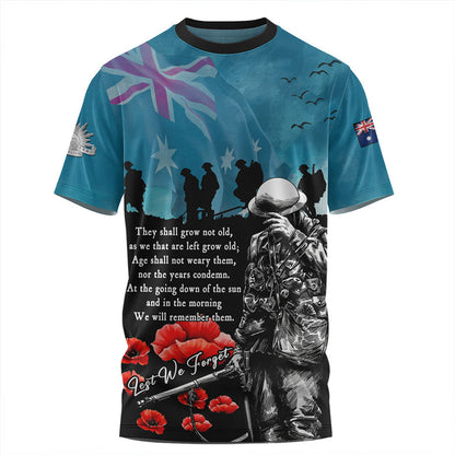 Australia T Shirt Anzac Day Blue Horizon Of Sacrifice