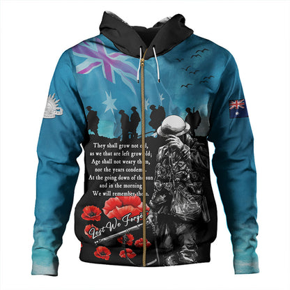 Australia Hoodie Anzac Day Blue Horizon Of Sacrifice