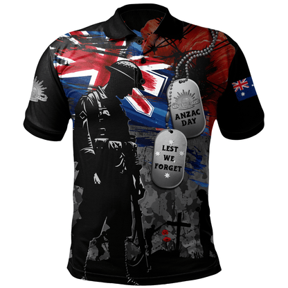 Australia Polo Shirt Tribute To The Brave Anzac Day