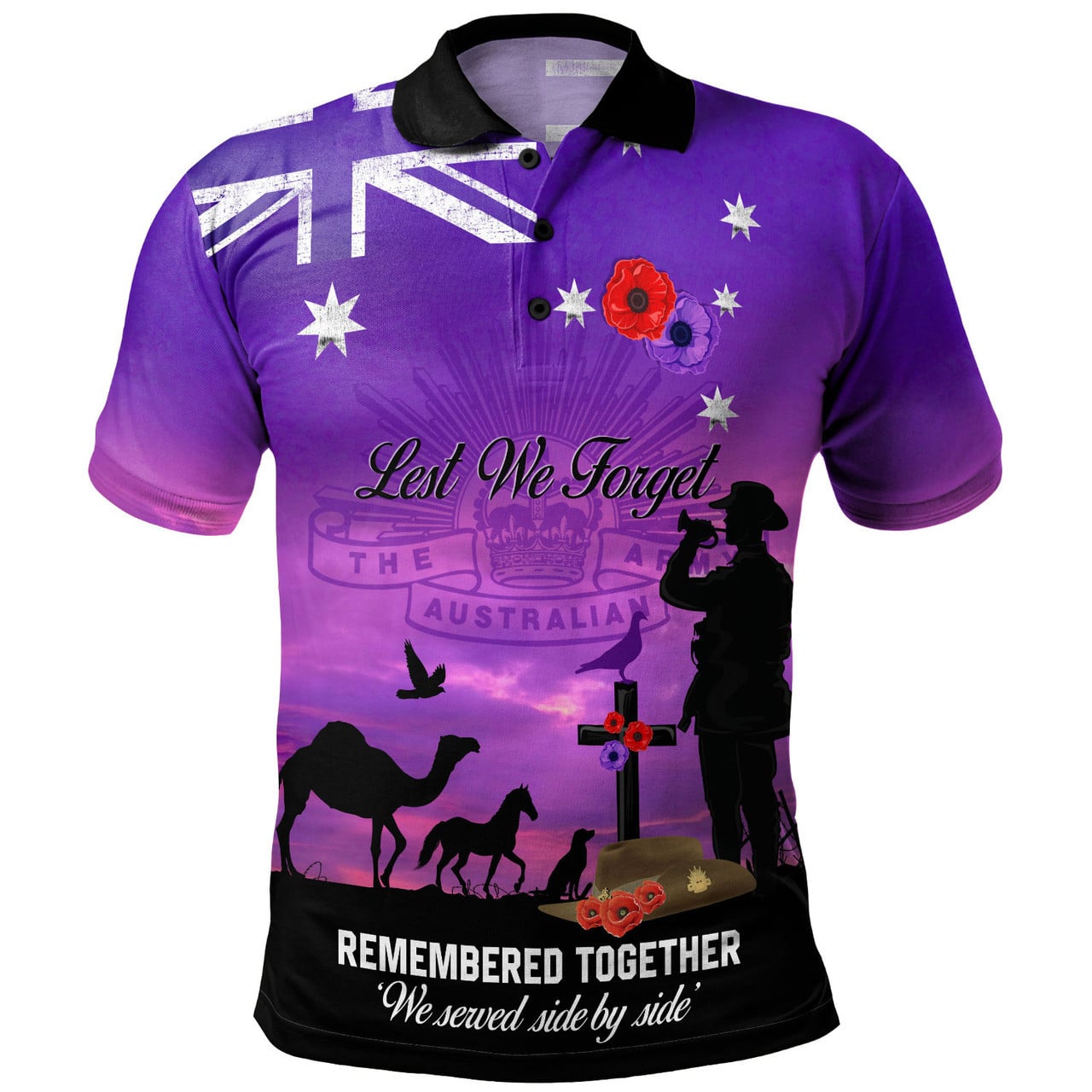 Australia Polo Shirt Anzac Day We Served Side By Side